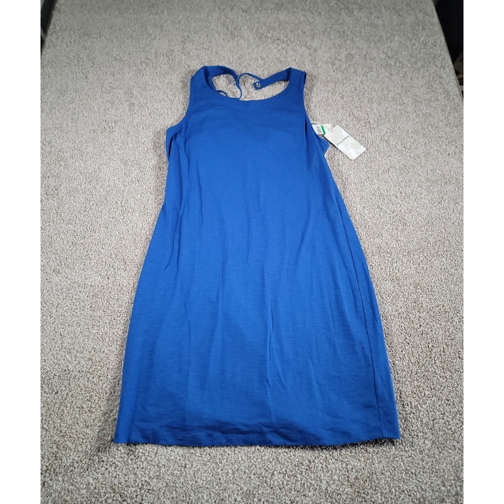 Tommy Bahama Halter Dress Large Blue Sheath Vacation Beach Tie Sexy Stretch NWT